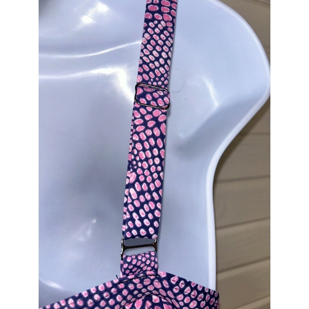 Title Nine Tankini Sz MEDIUM Swimsuit Top Pink Navy Mosaic Padded Swim Surf EUC - Picture 7 of 8